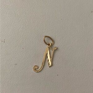 14k  Gold 'N' Initial Pendant